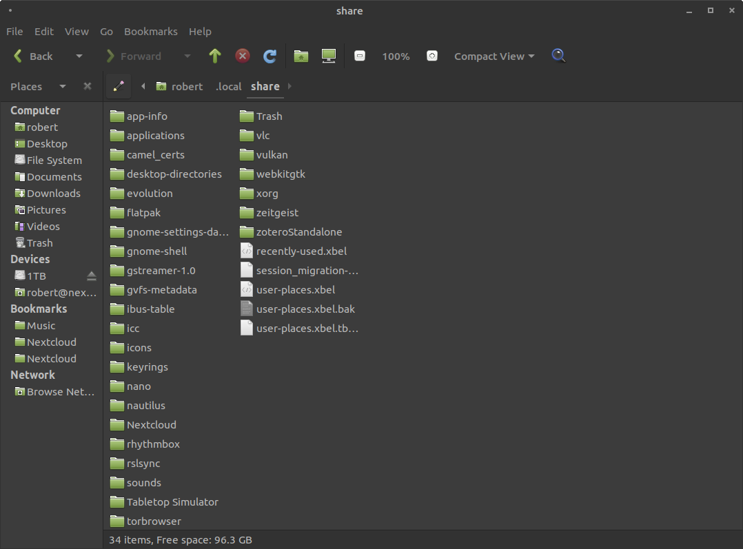 A screenshot of my .local/share folder with zoteroStandalone's directory in it